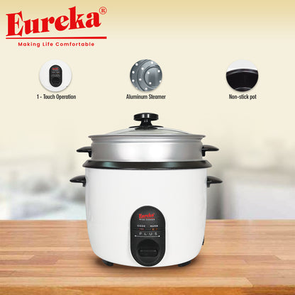 Eureka Rice Cooker Drum Type With Steamer 9-Cups Suitable For 1–6 People 1.0L & 1.5L & 1.8L SP