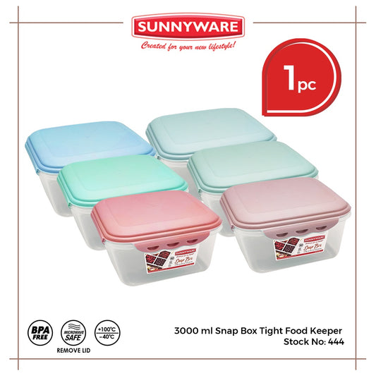 Sunnyware 444 3 Liter Snap Box AIr Tight Leak Proof Food Keeper