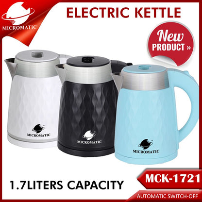 Micromatic MCK-1721 1.7Liters Stainless Steel and Plastic Body 1500watts Electric Kettle