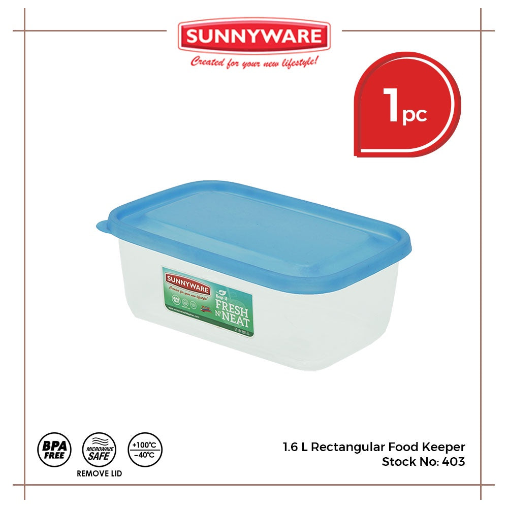 Sunnyware 403 1.6 L Rectangular Food Keeper