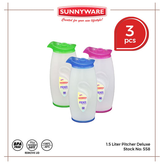 3pcs 1.5 liter Pitcher – Deluxe [Sunnyware 558] | Plasticware | Drinkware | Jug and Pitcher