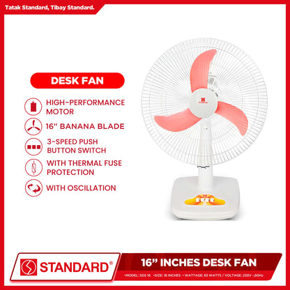 Standard Desk Fan 16" Banana Plastic Blade