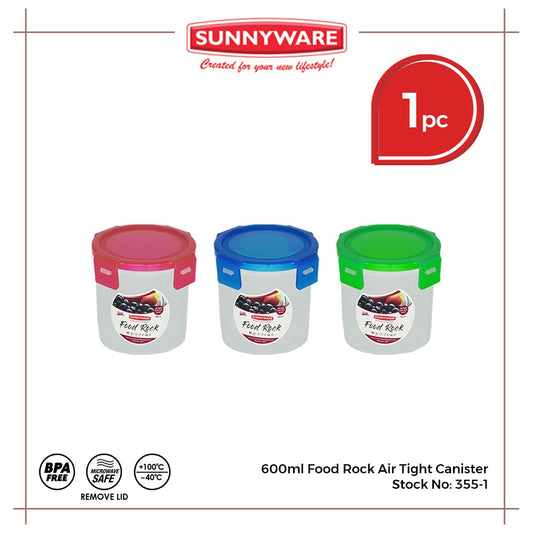 Sunnyware 355-1 600 ml Food Rock Air Tight Food Keeper Canister Leak Proof | Plastic Ware | BPA Free