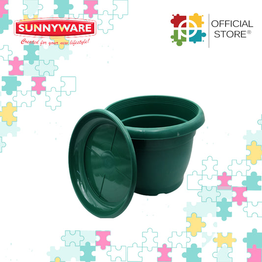 Sunnyware Paso / Flower Pot w/ Plate 10" 3029-4