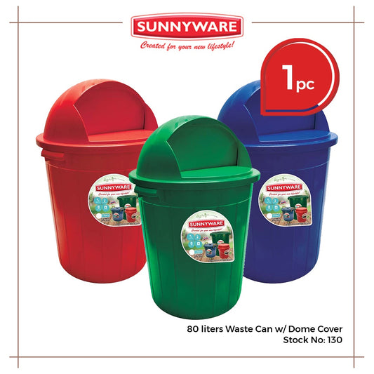 Sunnyware 130 80 liters Waste Can w/ Dome Cover large drum