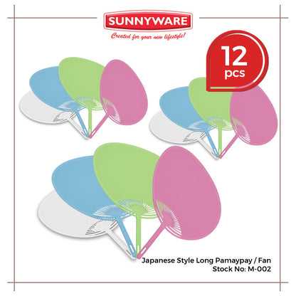 12pcs Japanese Style Long Pamaypay / Fan [Sunnyware M-002] | Plasticware | Householdware | Giveaways