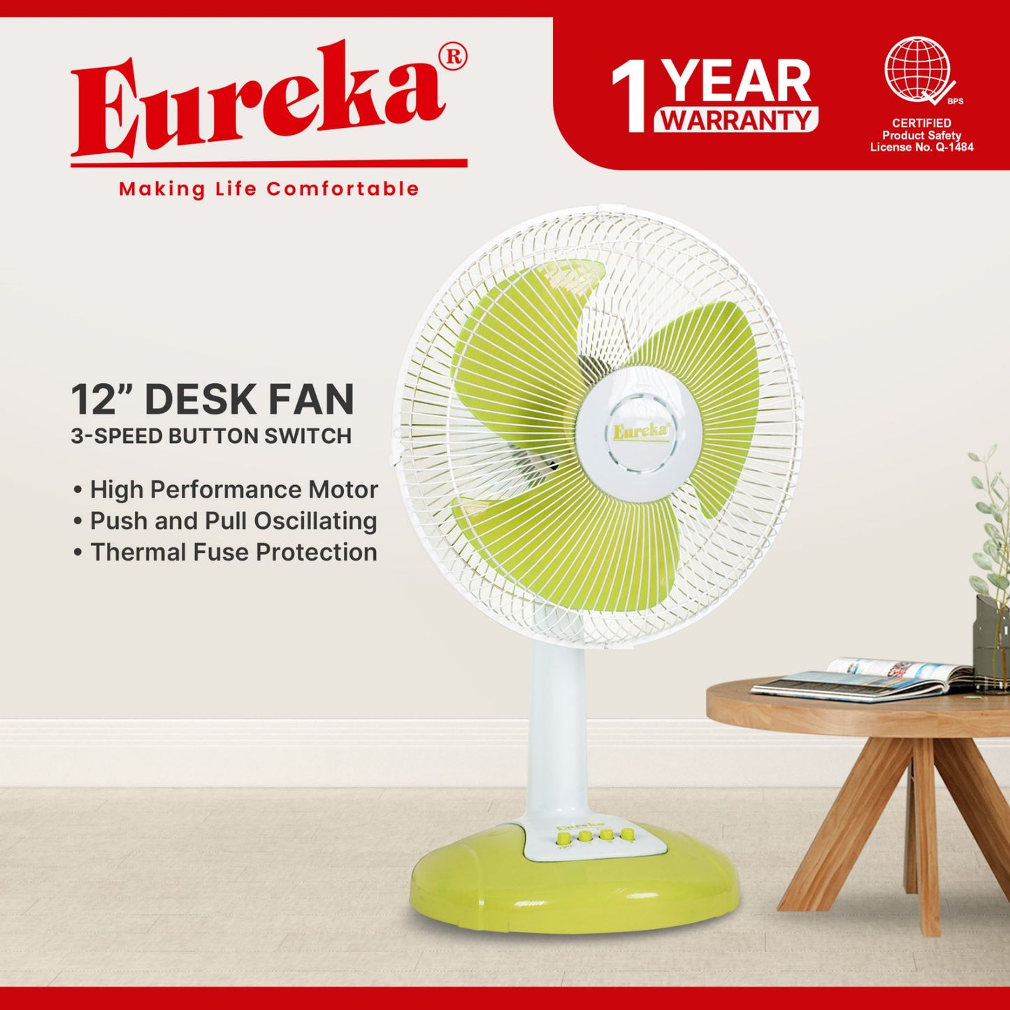 Eureka Desk Fan Eco 12" EDF 12 ECO