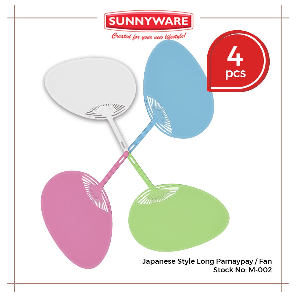 4pcs Japanese Style Long Pamaypay / Fan [Sunnyware M-002] | Plasticware | Householdware | Giveaways