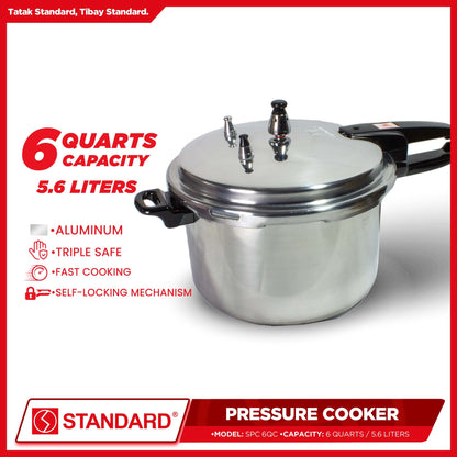 Standard Pressure Cooker 6 Quarts (5.6 Liters) SPC 6QC