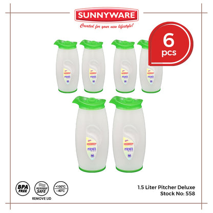 6pcs 1.5 liter Pitcher – Deluxe [Sunnyware 558] | Plasticware | Drinkware | Jug and Pitcher