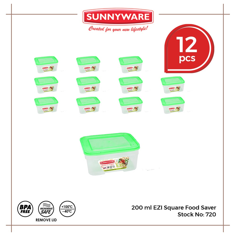 12pcs 200 ml EZI Food Saver Keeper Storage Container | Sunnyware 720