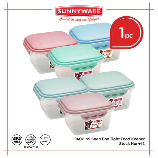 Sunnyware 442 1.4L Snap Box AIr Tight Leak Proof Food Keeper