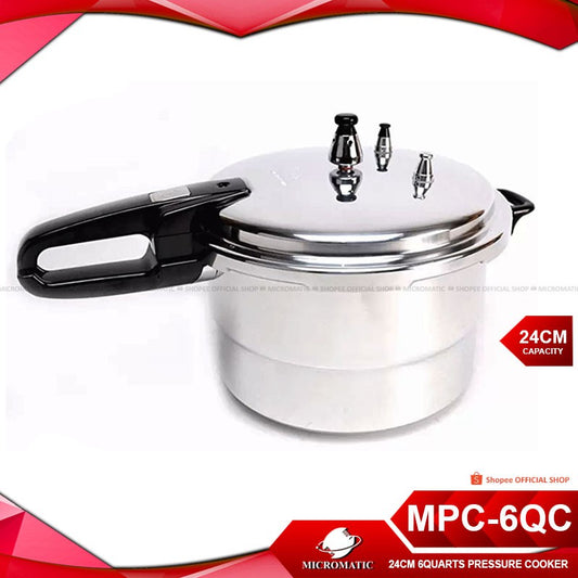 Micromatic MPC- 6QC 6 Quarts Pressure Cooker 24cm (Silver)