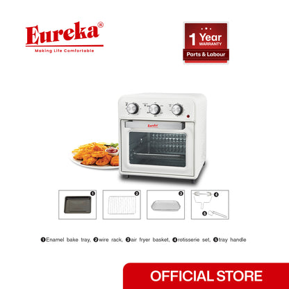 Eureka 20L Air Fryer Oven High Capacity Electric Toaster Bake Grill EEAO 20L - BLACK/WHITE