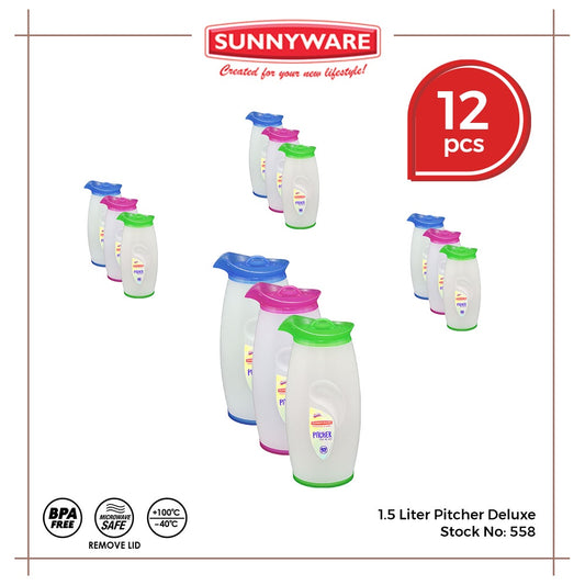 12pcs 1.5 liter Pitcher – Deluxe [Sunnyware 558] | Plasticware | Drinkware | Jug and Pitcher