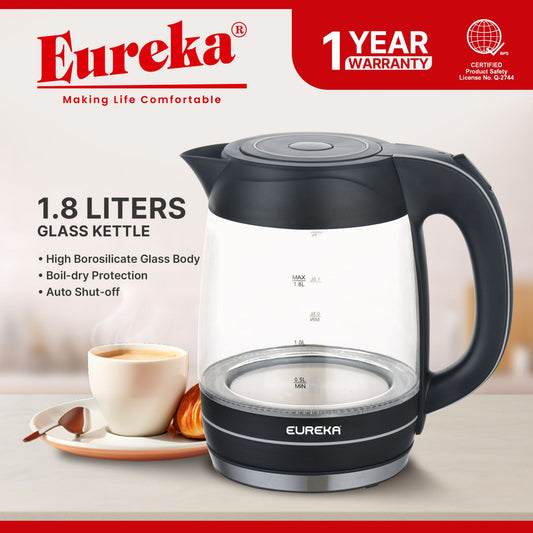 Eureka Plus Kettle 1.8L Glass LED EKH 1.8L GLED