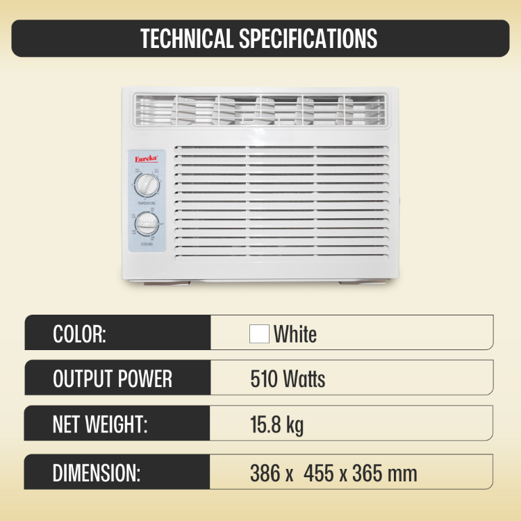 Eureka Window Type Aircon Energy-efficient 0.6 HP EWA 0.6 HP