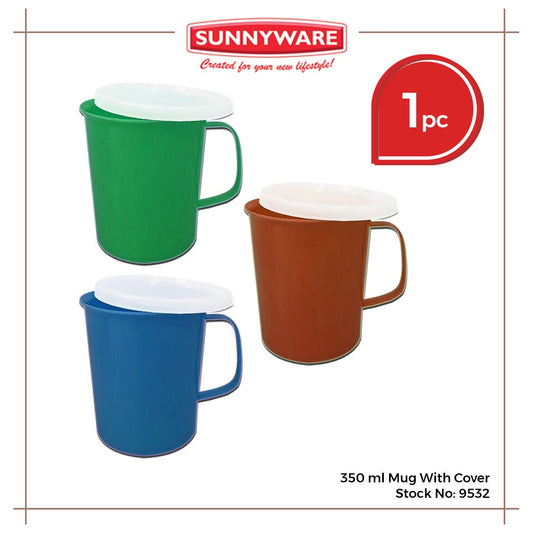 Sunnyware 9532-C 350 ml Mug with cover -ordinary cup tumbler