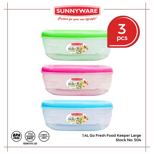 3pcs 1.4L Go Fresh Food Keeper Large [Sunnyware 504] |Plasticware | Kitchenware | Storage | BPA Free