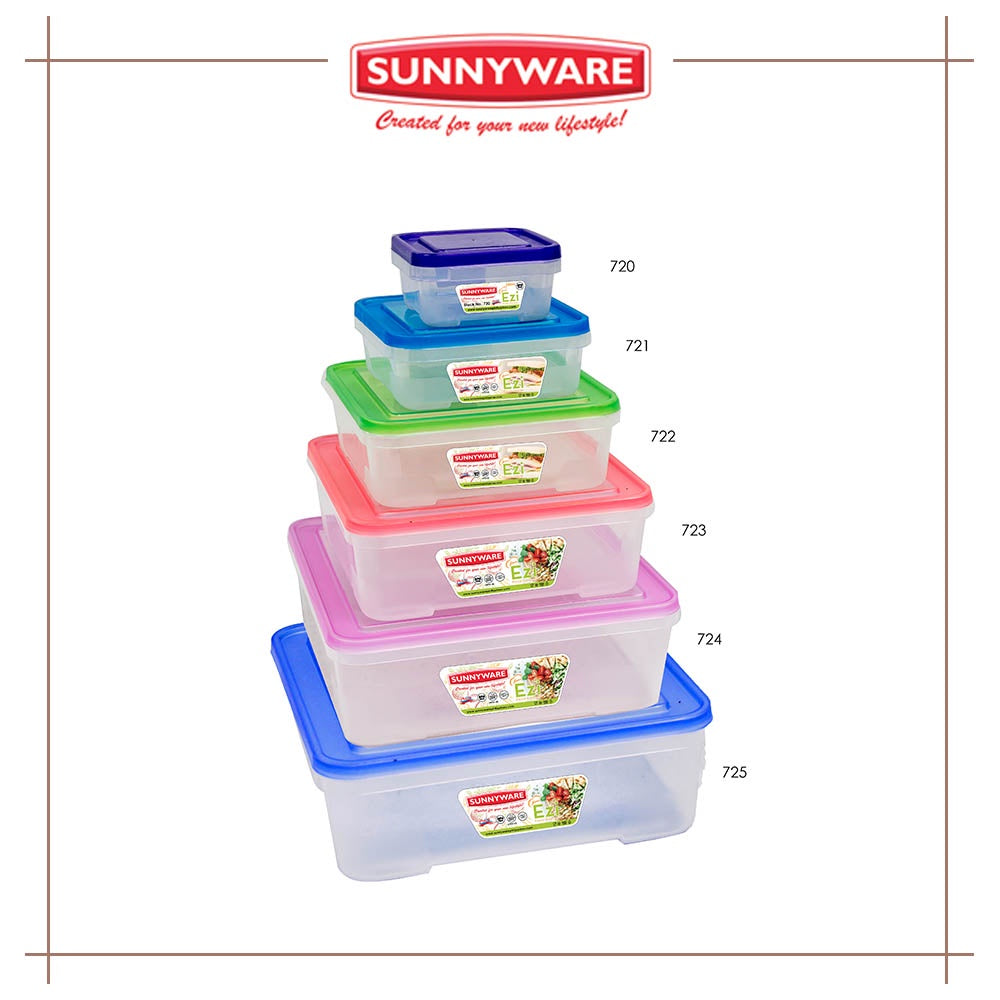 Sunnyware Food Keeper Set - 6 pc set  EZI Food Saver 720 to 725  Storage Container | Plastic ware