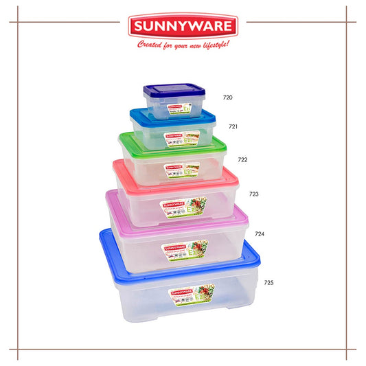 Sunnyware Food Keeper Set - 6 pc set  EZI Food Saver 720 to 725  Storage Container | Plastic ware