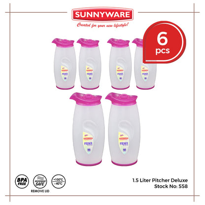 6pcs 1.5 liter Pitcher – Deluxe [Sunnyware 558] | Plasticware | Drinkware | Jug and Pitcher