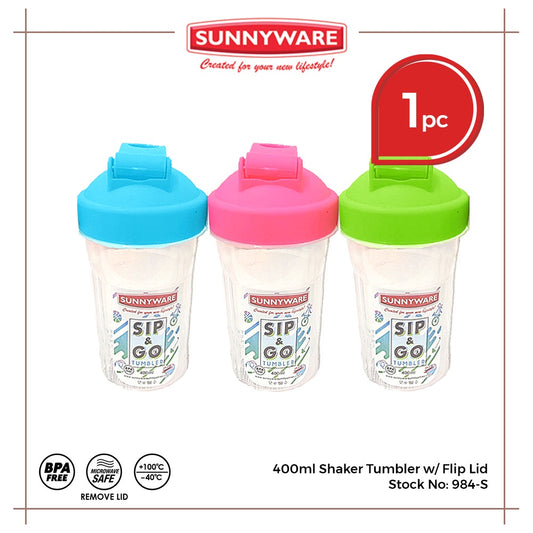 Sunnyware 984-S 400 ml Sip n Go Shaker Tumbler w/ Flip