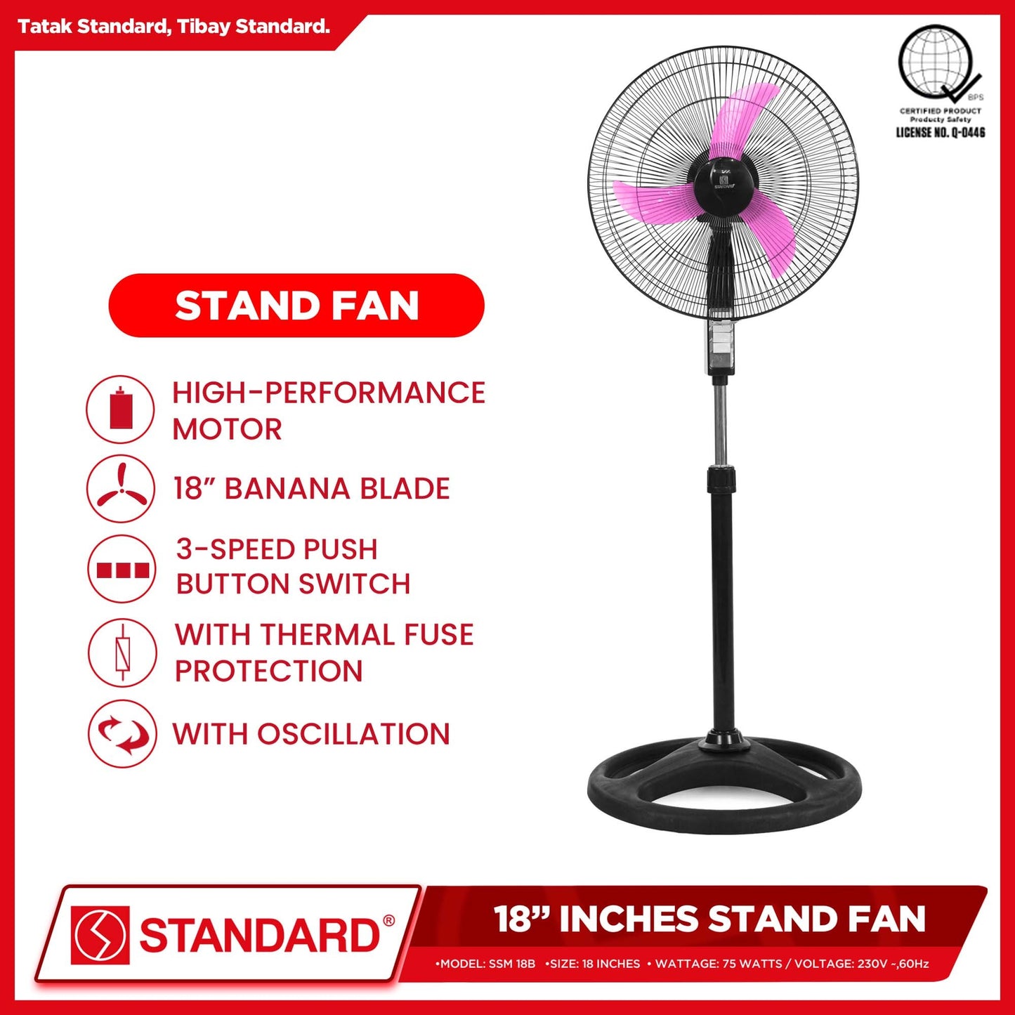 Standard Stand Fan 18" (75W)