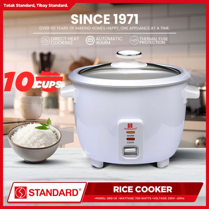 Standard Rice Cooker 1.8L Plain White