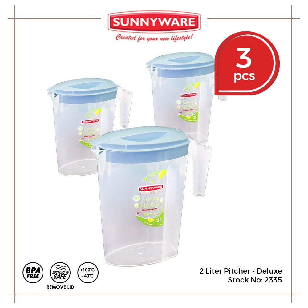 3pcs 2L Pitcher – Deluxe [Sunnyware 2335] | BPA Free | Plasticware