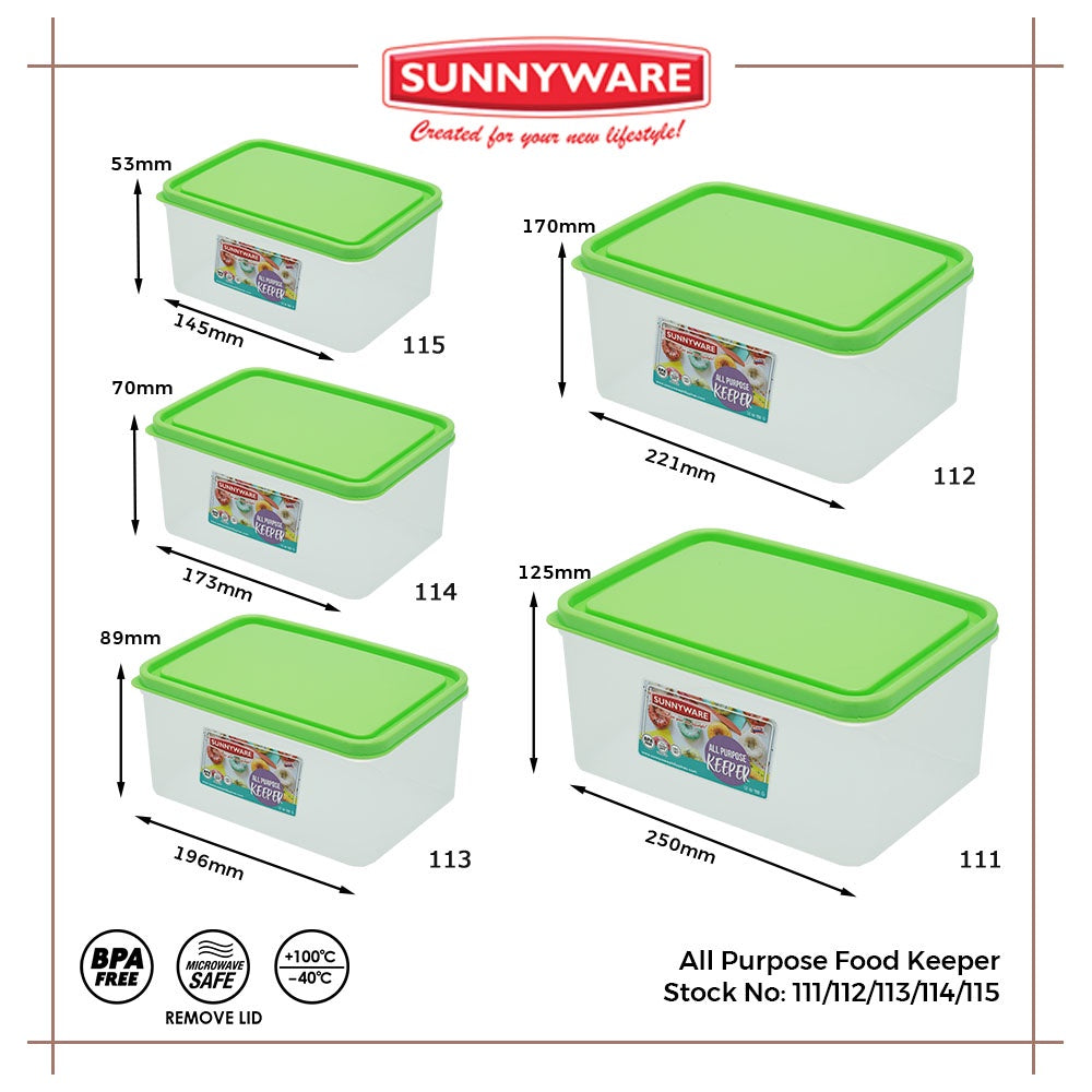 3pcs 2.5 liter All Purpose Food Keeper [Sunnyware 112] | Plasticware | Food Storage | BPA Free