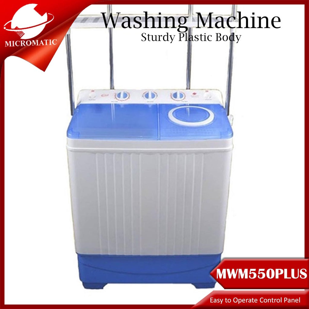 Micromatic MWM-550PLUS 5.5kg Wash Capacity Powerful Motor with Laundry rack