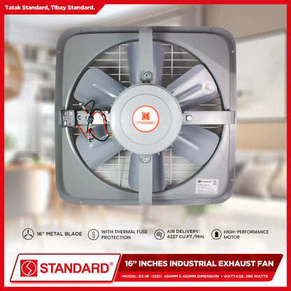 Standard Exhaust Fan 16" Industrial Exhaust Fan Metal Blade EX-16