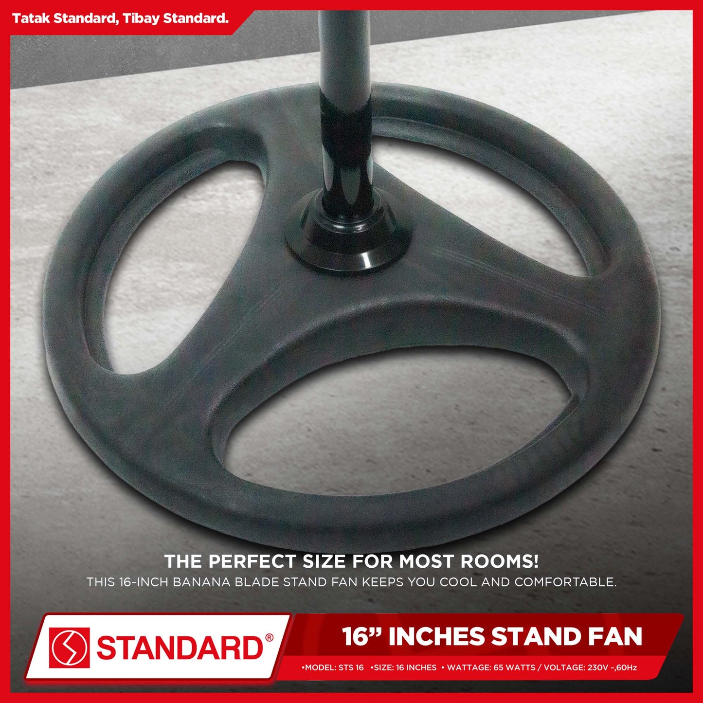 Standard Stand Fan 16" Banana Plastic Blade