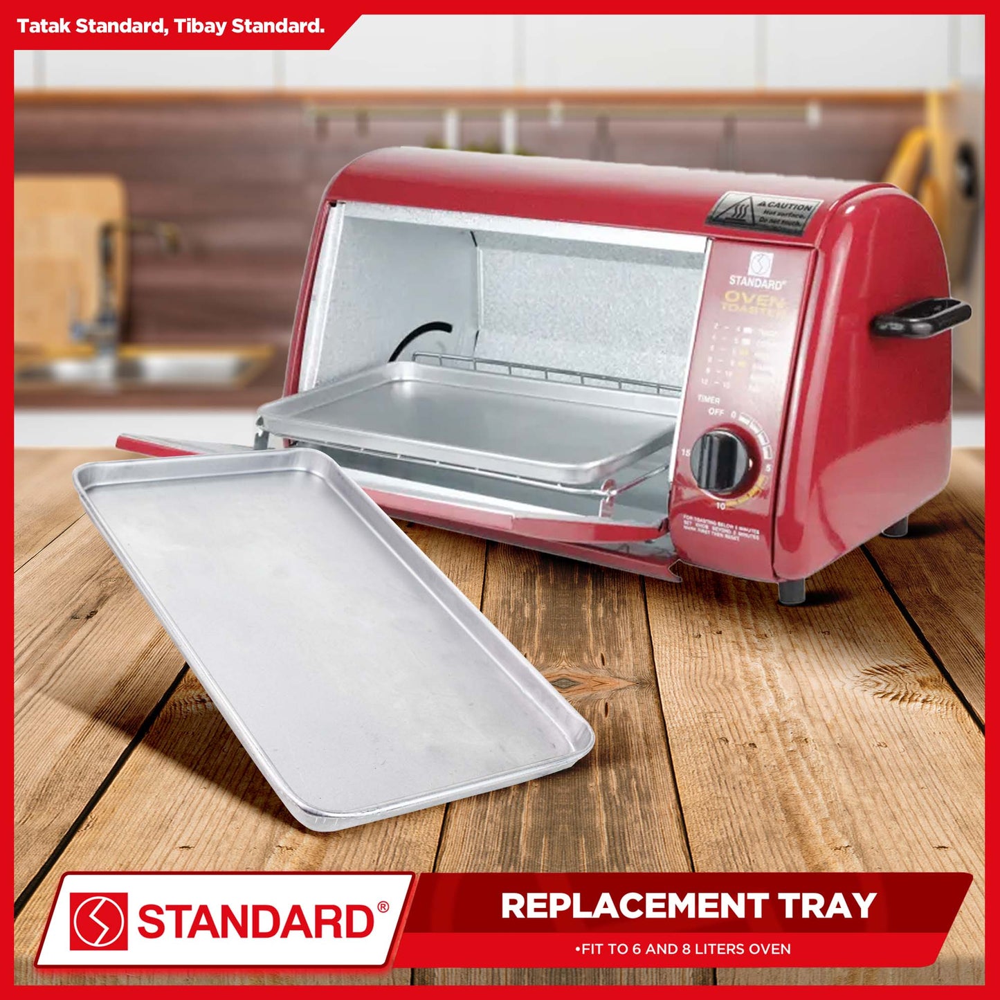 Standard Oven Toaster SOT-602 Red 600 watts