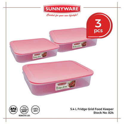 3pcs 5.4 L Fridge Grid Food Keeper [Sunnyware 824] | Plasticware | Kitchenware | Storage | BPA Free