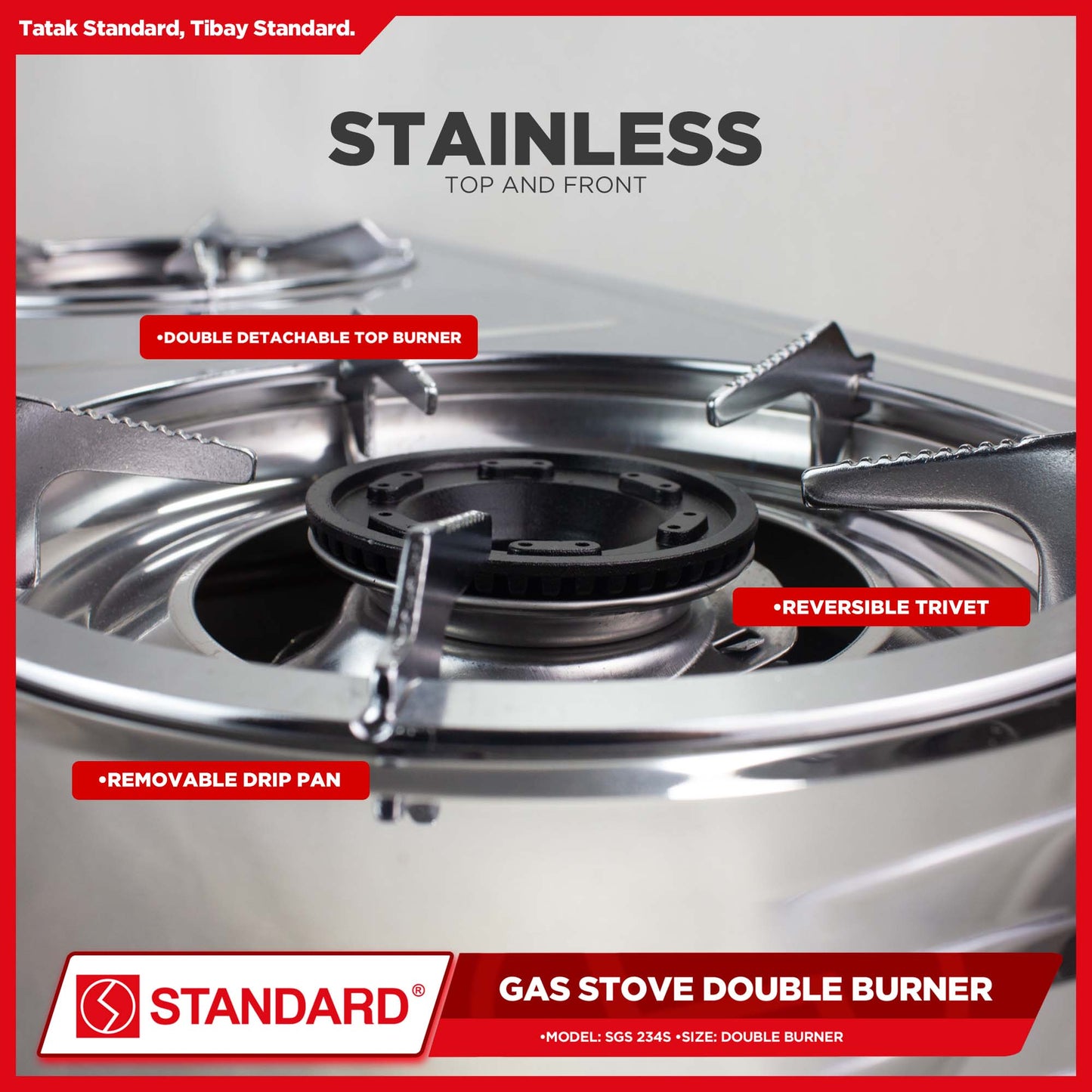 Standard Gas Stove Double Burner SGS234S