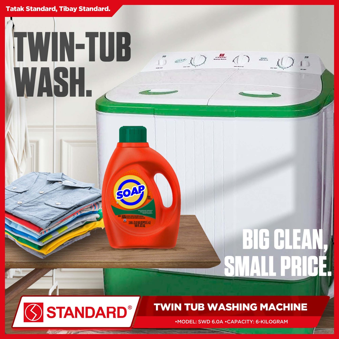 Standard Washing Machine Twin Tub SWD-6.0A