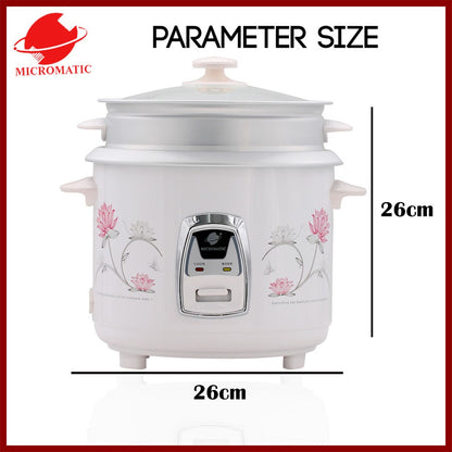 Micromatic MRC-818D Rice Cooker 1.8L Good for 10-12 Persons_White