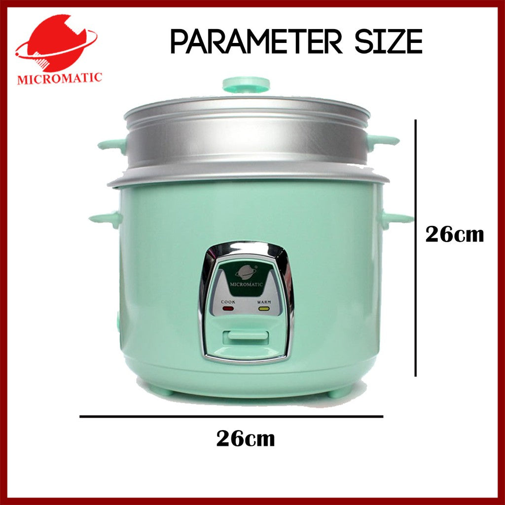 Micromatic MRC-868D Rice Cooker 1.8L Good for 10-12 Persons_Green