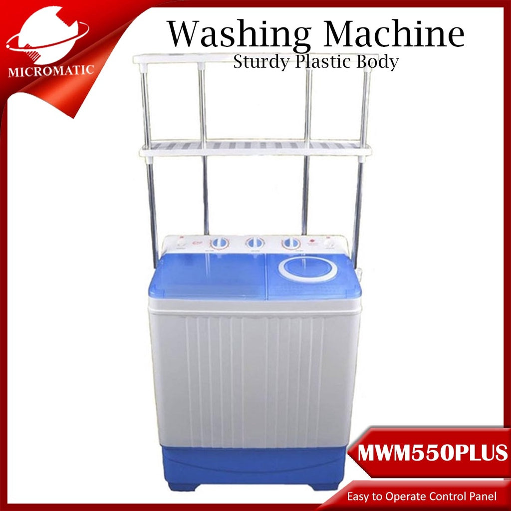 Micromatic MWM-550PLUS 5.5kg Wash Capacity Powerful Motor with Laundry rack