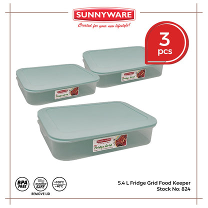 3pcs 5.4 L Fridge Grid Food Keeper [Sunnyware 824] | Plasticware | Kitchenware | Storage | BPA Free