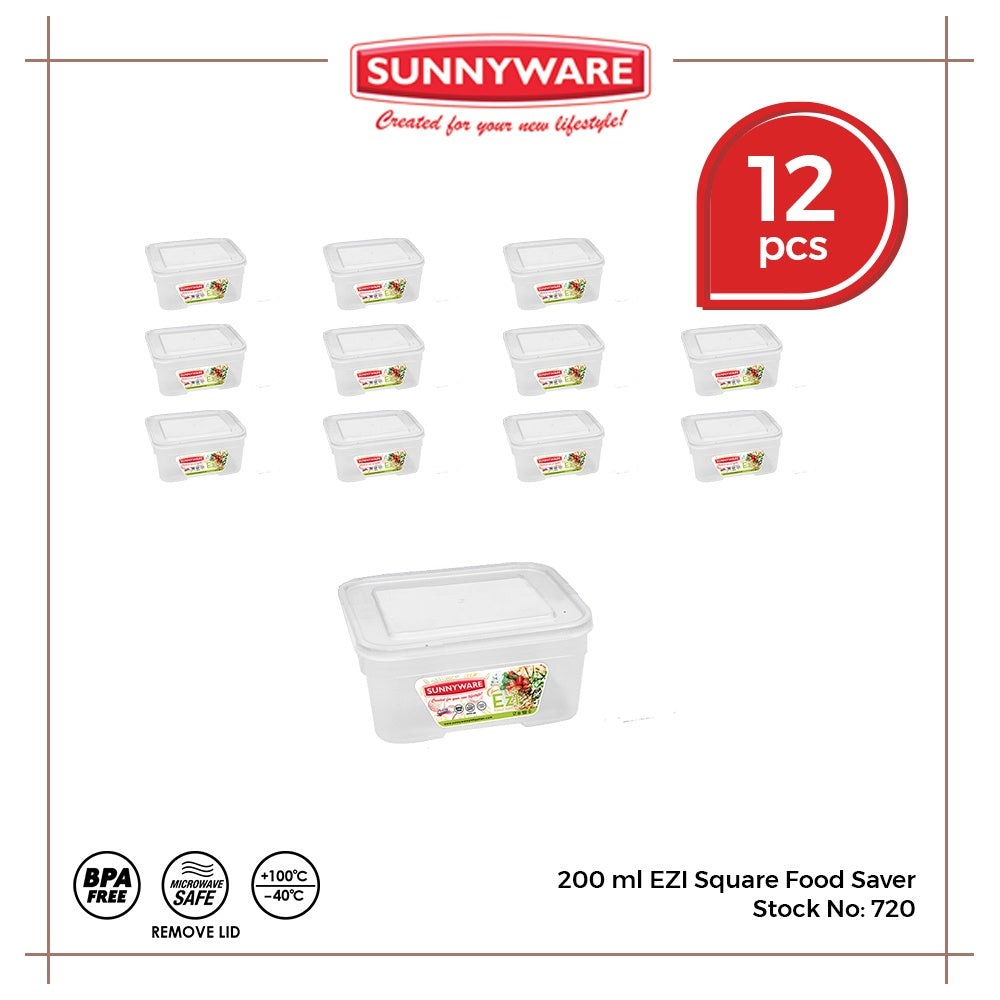 12pcs 200 ml EZI Food Saver Keeper Storage Container | Sunnyware 720