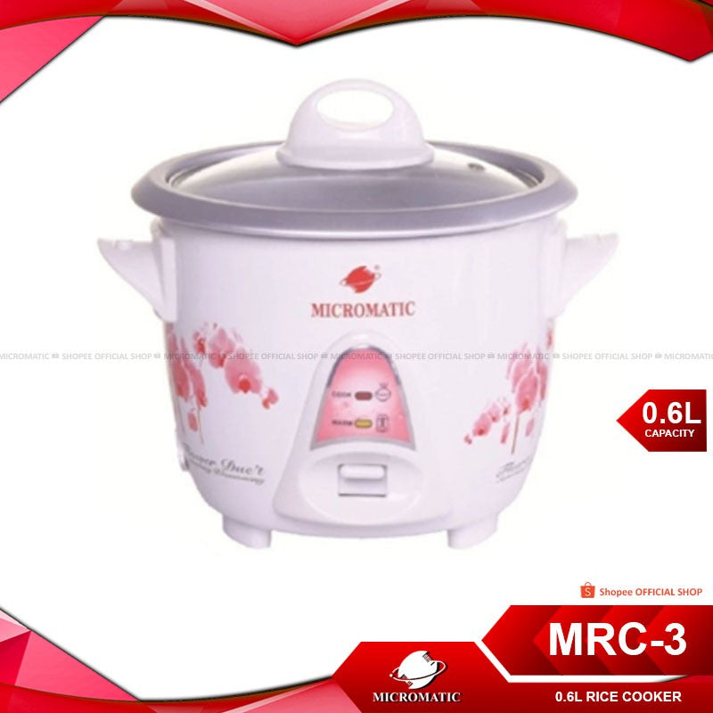 Micromatic MRC-3 Rice Cooker 0.6L Flower Design White