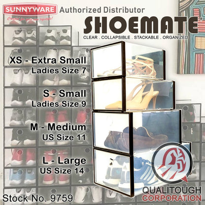 12 pcs Sunnyware 9759-L Shoemate large US size 14 shoe box | shoe mate shoebox organizer