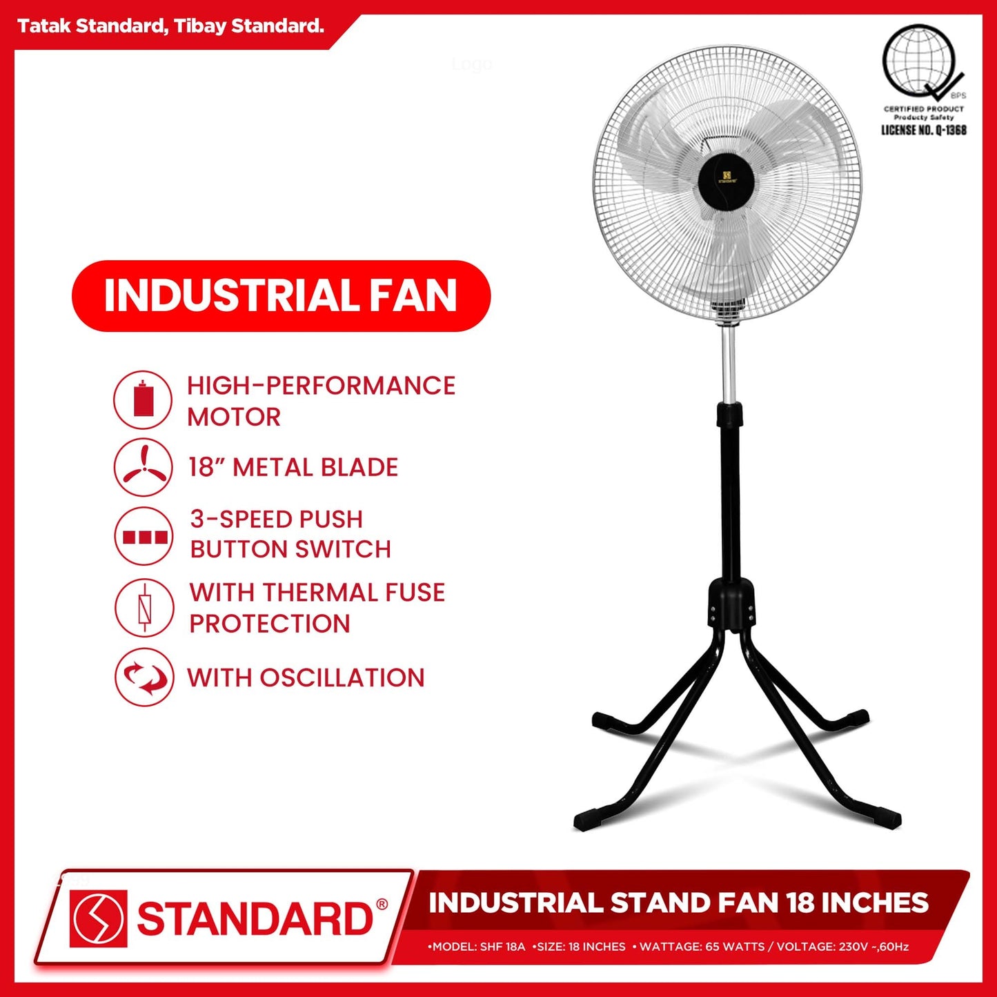 Standard Industrial Fan 18" SHF 18A