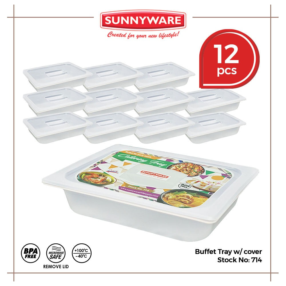 4pcs / 1 dozen Sunnyware 714 Buffet Catering Tray w/ cover 3.5L / 9.5L chafing dish for warmer