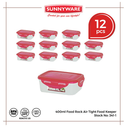 12pcs 400ml Food Rock Air Tight Food Keeper [Sunnyware 341-1] | Plasticware|Kitchenware|Food Storage