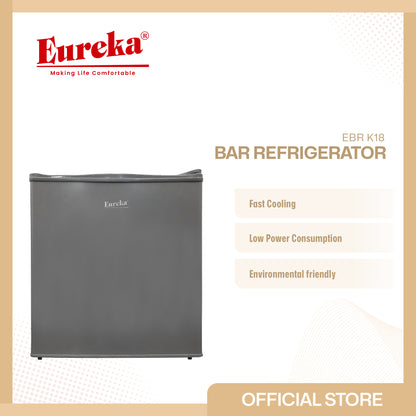 Eureka Minimalist Bar Refrigerator 1.8 Cubic Ft. EBR K18 BLACK/GRAY