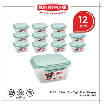 12pcs 2200 ml Snap Box Tight Food Keeper [Sunnyware 443] |Plasticware |Kitchenware |Storage|BPA Free